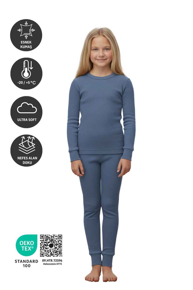Thermoform Soft Çocuk Termal İçlik Set LACİVERT