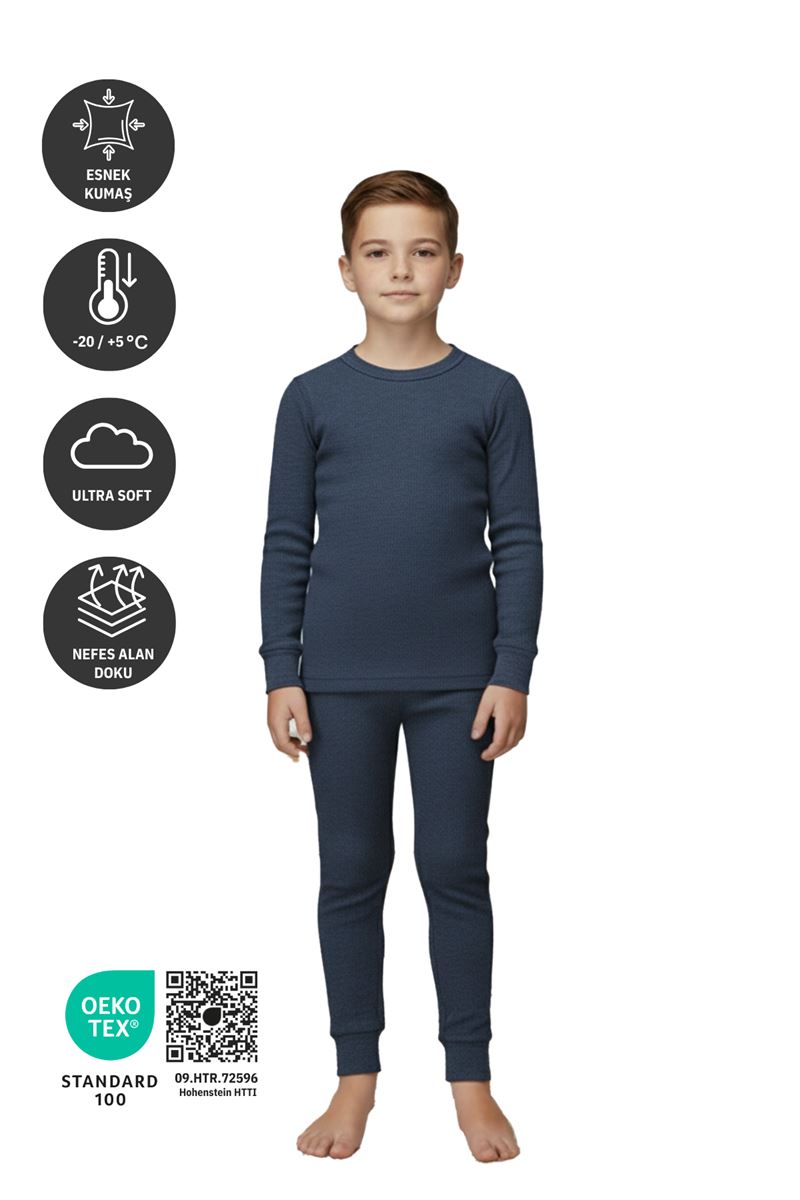 Thermoform Soft Çocuk Termal İçlik Set LACİVERT