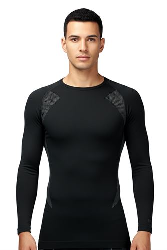 Erkek Seamless Termal Sweatshirt SİYAH