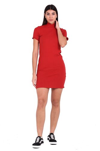 U&ME Ribbed Elbise KİREMİT