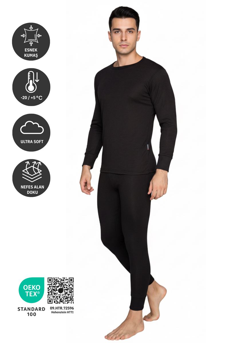 Thermoform New Heavy Erkek Termal İçlik Set SİYAH