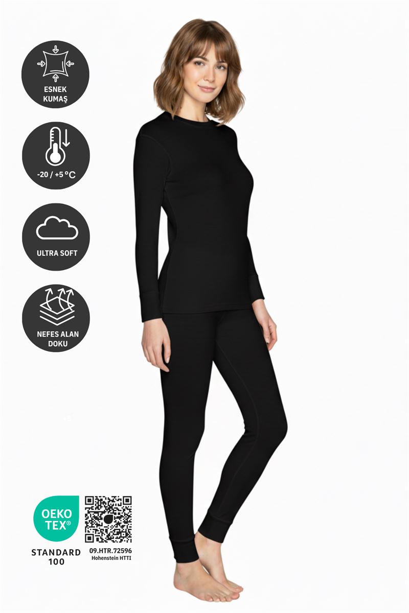 Thermoform New Heavy Kadın Termal İçlik Set SİYAH