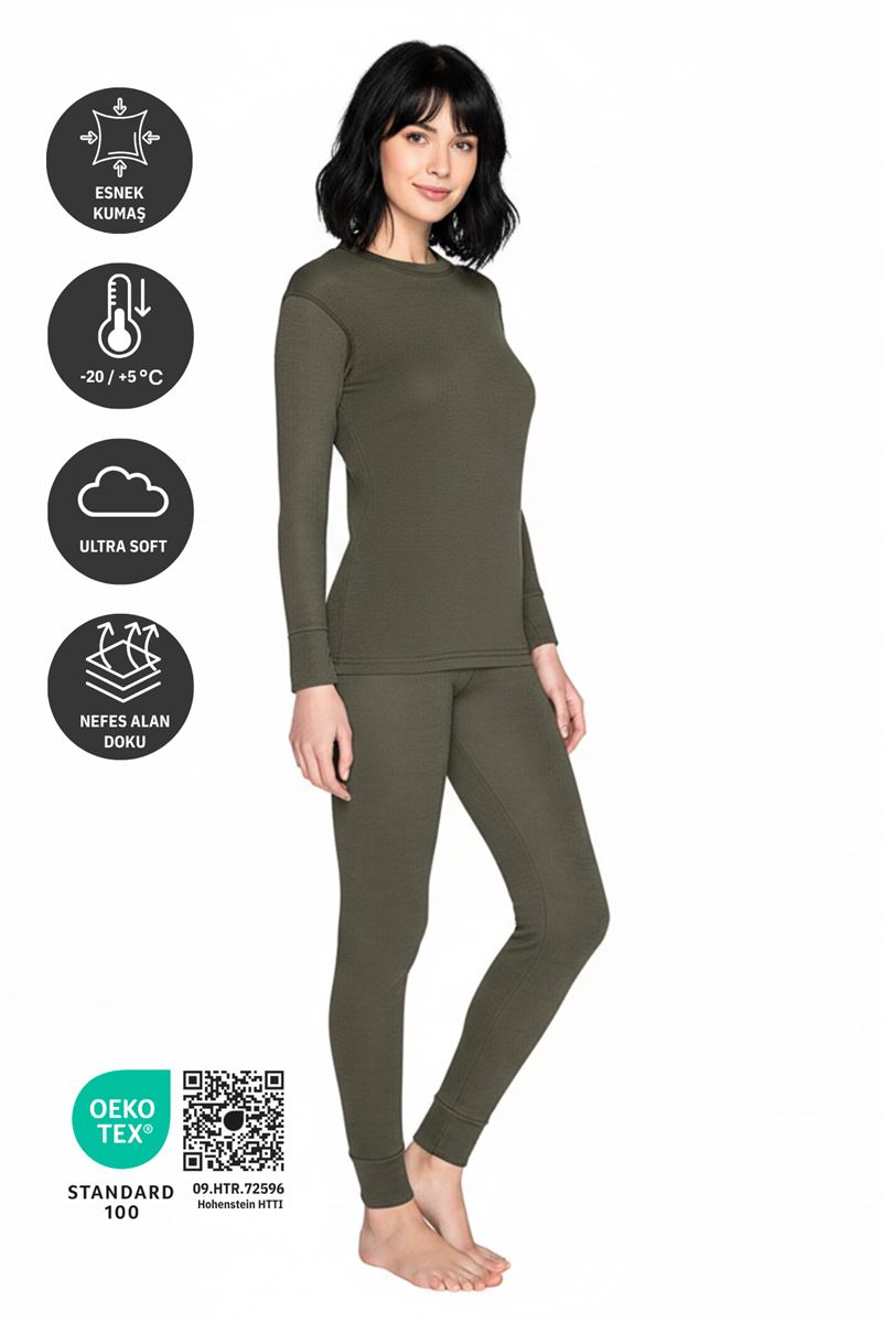 Thermoform New Heavy Kadın Termal İçlik Set HAKİ