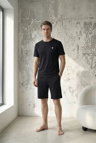 Thermoform Pure Comfort Pamuk  Erkek Şort Takımı SİYAH