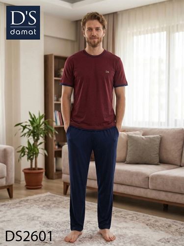 Ds Damat Spring Kısa Kol Pijama Takımı BORDO